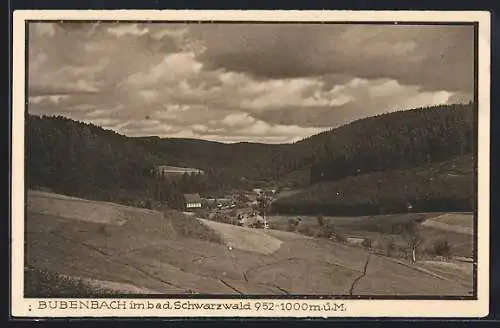 AK Bubenbach i. bad. Schwarzwald, Totalansicht von einen Berg aus