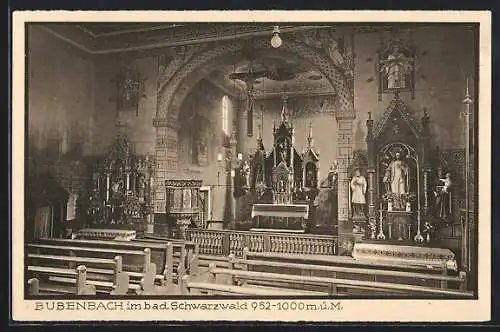 AK Bubenbach i. bad. Schwarzwald, Inneres der Kirche