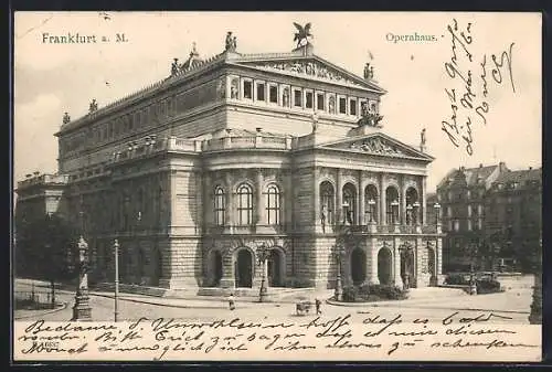 AK Frankfurt a. M., Blick zum Opernhaus