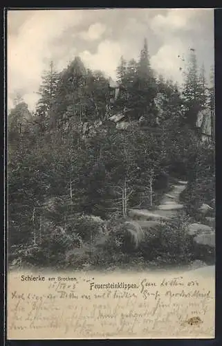 AK Schierke am Brocken, Feuersteinklippen