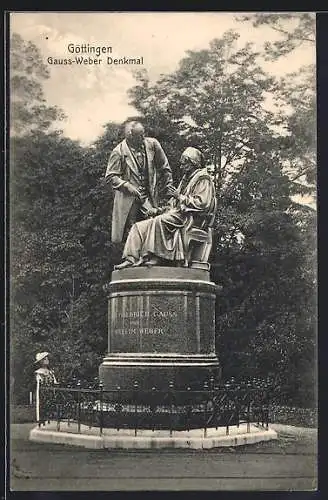 AK Göttingen, Blick auf Gauss-Weber Denkmal