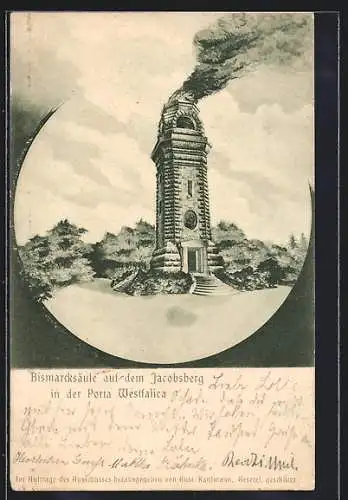 AK Porta Westfalica, Bismarcksäule auf dem Jacobsberg