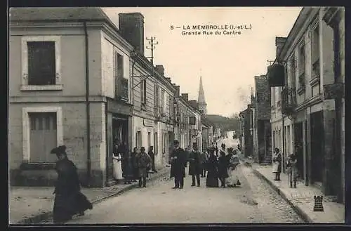 AK La Membrolle /I.-et-L., Grande Rue du Centre, Strassenpartie