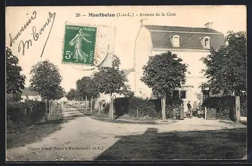 AK Manthelan /I.-et-L., Avenue de la Gare