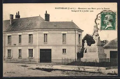 AK Manthelan /I.-et-L., Monument aux Morts pour la France 1922