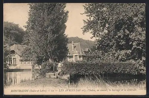 AK Montbazon /Indre-et-Loire, Les Avrins côté est, l`Indre, en amont: le barrage et le déversoir