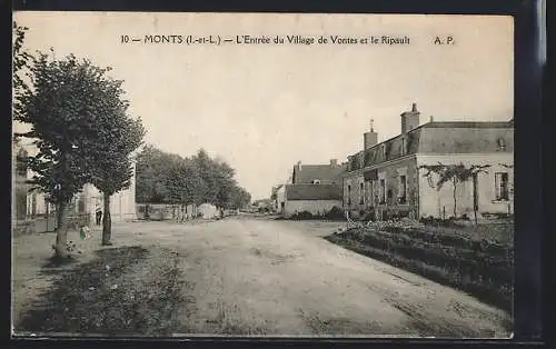 AK Monts /I.-et-L., L`Entrée du Village de Vontes et le Ripault