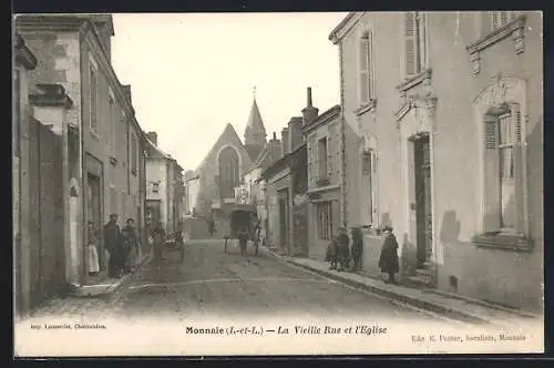 AK Monnaie /I.-et-L., La Vieille Rue et l`Eglise