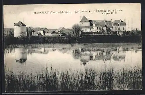 AK Marcilly, La Vienne et le Chateau de la Motte