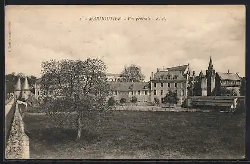 AK Marmoutier, Vue générale avec l`Église au fond