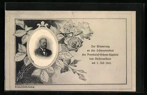 AK Erinnerung an das Schwesternfest des Provinzial-Ordens-Kapitels von Niedersachsen am 3. Juli 1909