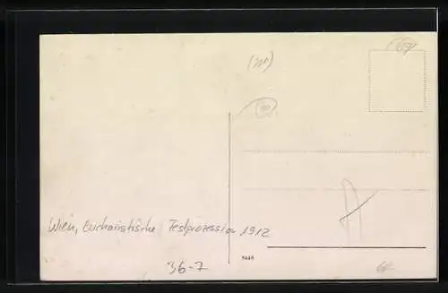 AK Wien, Eucharistische Festprozession 1912, Tiroler mit Haspingerkreuz