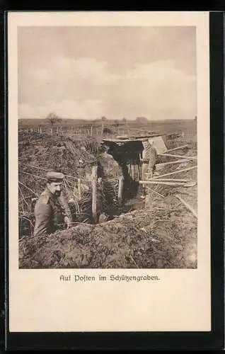 AK Soldaten auf Posten im Schützengraben