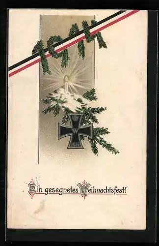 AK Eisernes Kreuz mit Tannengrün, 1914