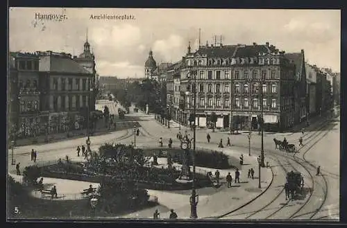 AK Hannover, Aegidientorplatz aus der Vogelschau