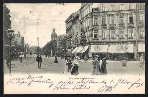 AK Hannover, Blick vom Aegidientorplatz auf Papier- und Kunsthandlung