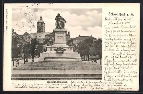 AK Schweinfurt a. M., Rückert-Denkmal