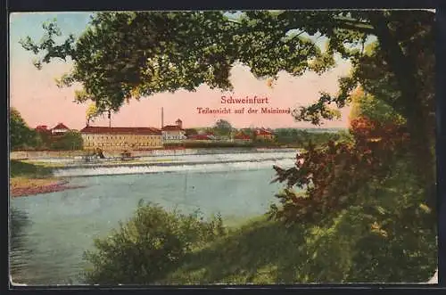 AK Schweinfurt, Teilansicht auf der Maininsel