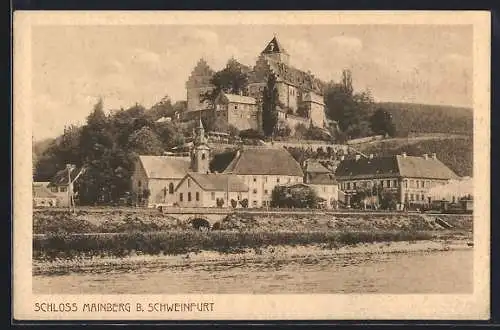 AK Schweinfurt /Main, Kirche gegen Schloss Mainberg