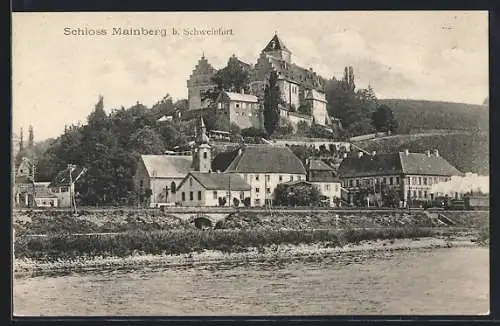 AK Mainberg bei Schweinfurt, Teilansicht mit Schloss