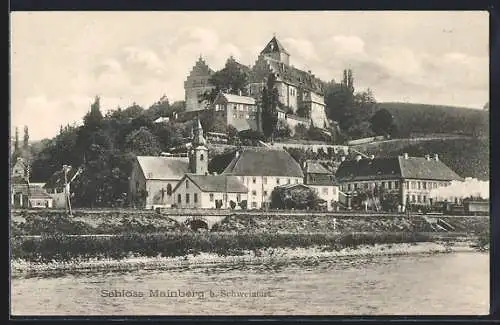 AK Schweinfurt /Main, Kirche gegen Schloss Mainberg