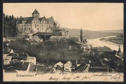 AK Schweinfurt, Teilansicht mit Schloss Mainberg