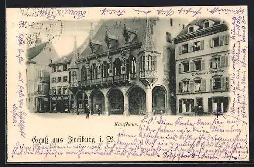 AK Freiburg i. B., Gasthaus E. Hummel und Kaufhaus