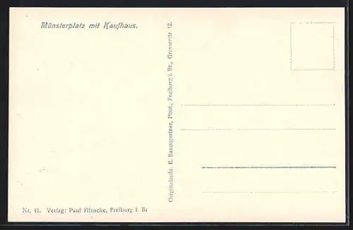 AK Freiburg i. Br., Münsterplatz mit Kaufhaus