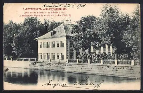 AK St.-Petersbourg, la maison de Pierre le Grand au jardin d`éte