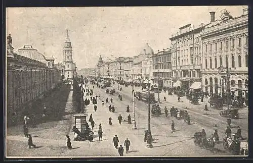 AK Leningrad, Le Propect de 25 October, Strassenbahn