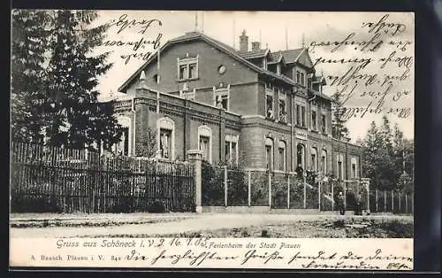 AK Schöneck i. V., Ferienheim der Stadt Plauen