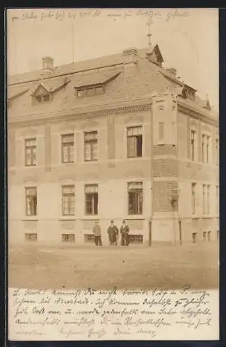 Foto-AK Riesa, Gebäudeansicht 1903