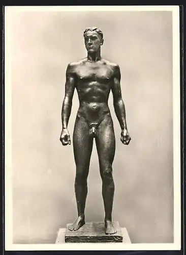 AK Bronzefigur Stehender von Richard Scheibe 1936