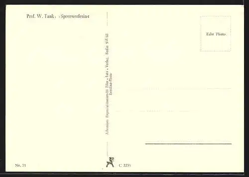 AK Speerwerferin, Plastik v. W. Tank