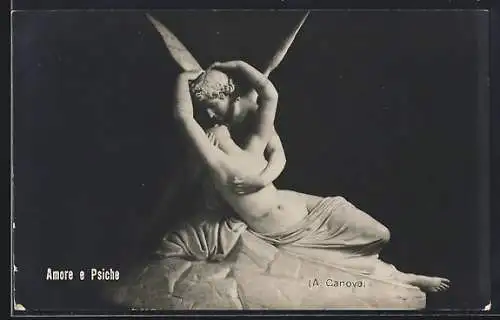 AK Skulptur Amor und Psyche von A. Canova