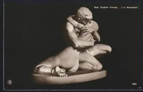 AK Skulptur Zwei Menschen von Prof. Stephan Sinding