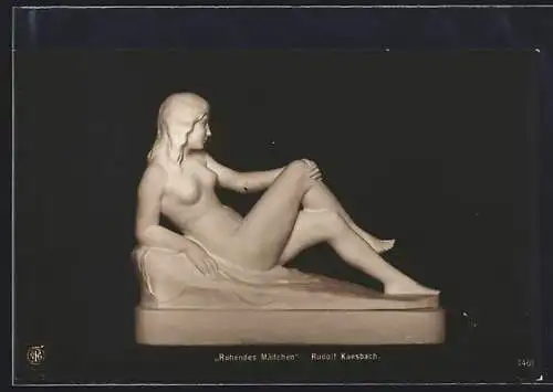 AK Skulptur Ruhendes Mädchen von Rudolf Kaesbach