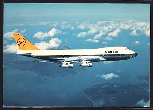 AK Condor Jumbo-Jet, Boeing 747-200 in der Luft