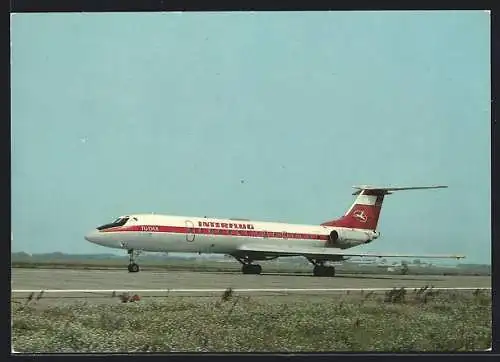 AK Flugzeug TU 134 beim Start der Interflug-Airline