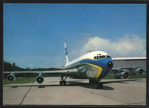 AK Flugzeug der Lufthansa Boeing Jet 720 B auf dem Landeplatz