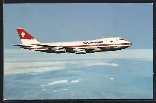 AK Swissair Boeing 747 B in der Luft, Jumbo Jet, Flugzeug