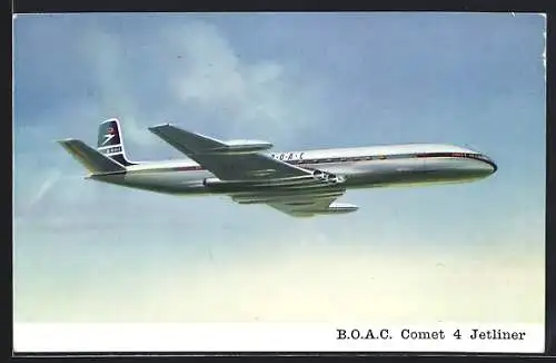 AK Verkehrsflugzeug Comet 4 Jetliner der B.O.A.C.