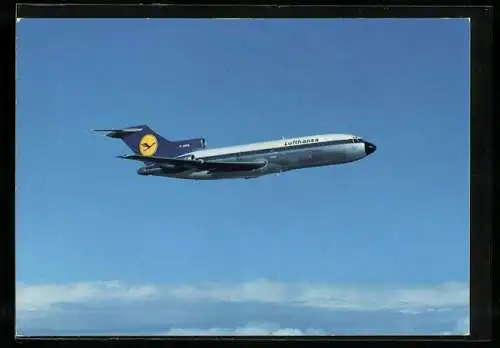 AK Flugzeug Boeing 727 Europa Jet der Lufthansa in der Luft