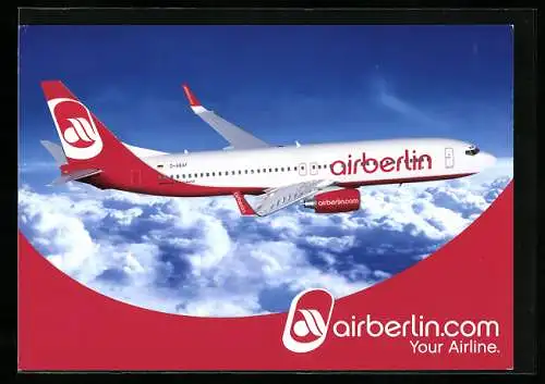 AK Flugzeug, Boeing 737-800 der Airberlin in der Luft