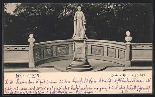 AK Berlin, Denkmal Kaiserin Friedrich