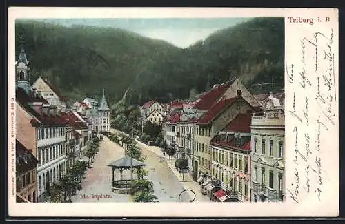 AK Triberg i. B., Der Marktplatz aus der Vogelschau