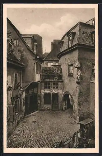 AK Würzburg, Dettelbachergasse mit Bauernhof