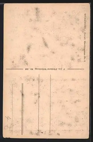AK Würzburg, Portal eines Hauses & Strasse Martinsgasse 5