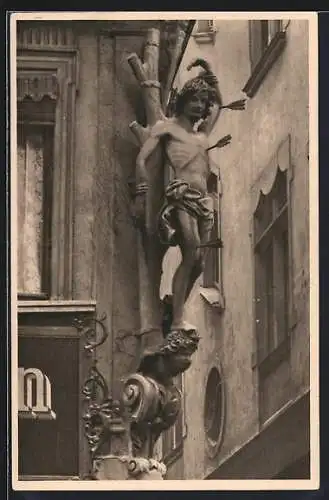 AK Würzburg, Hl. Sebastian-Häuserschmuck in der Blasiusgasse 1