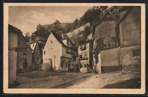 AK Würzburg, Hirtenhof mit Strasse Felsengasse